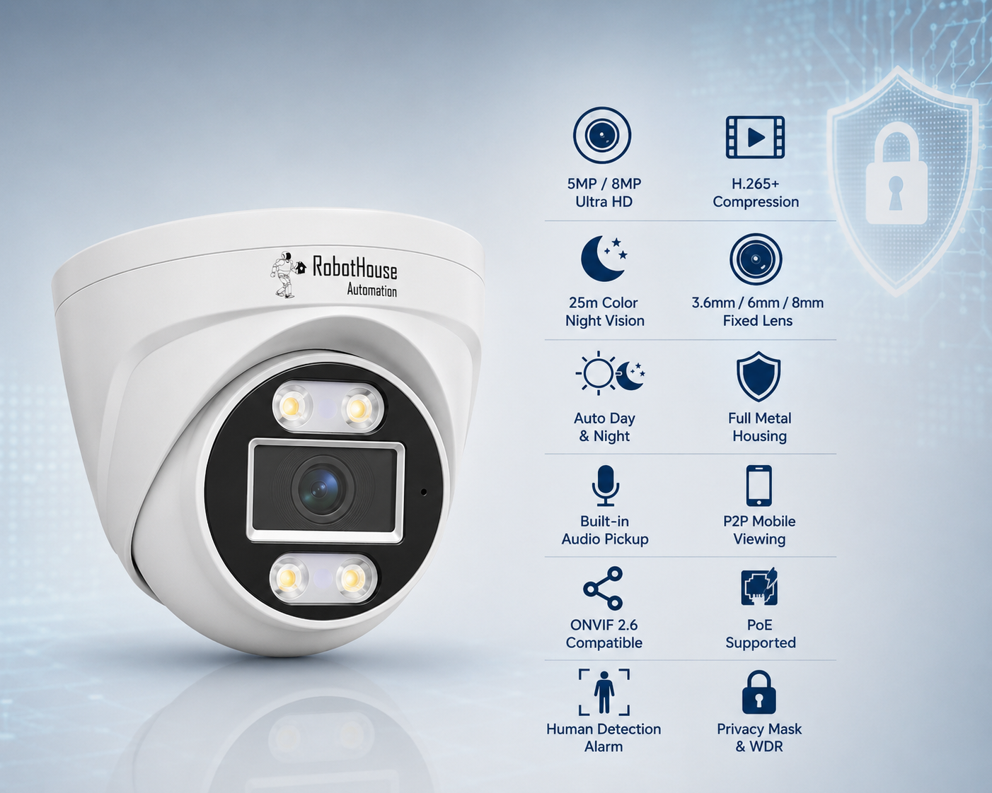 COLORFUL IP CAMERA | Full metal case Camera | 8MP