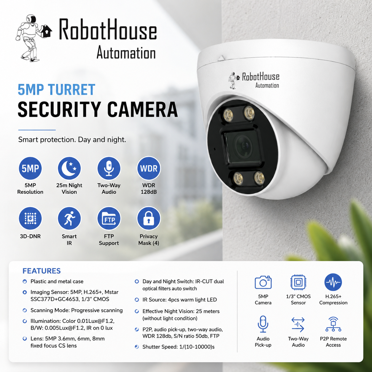 COLORFUL IP CAMERA | 8MP | Plastic and metal case
