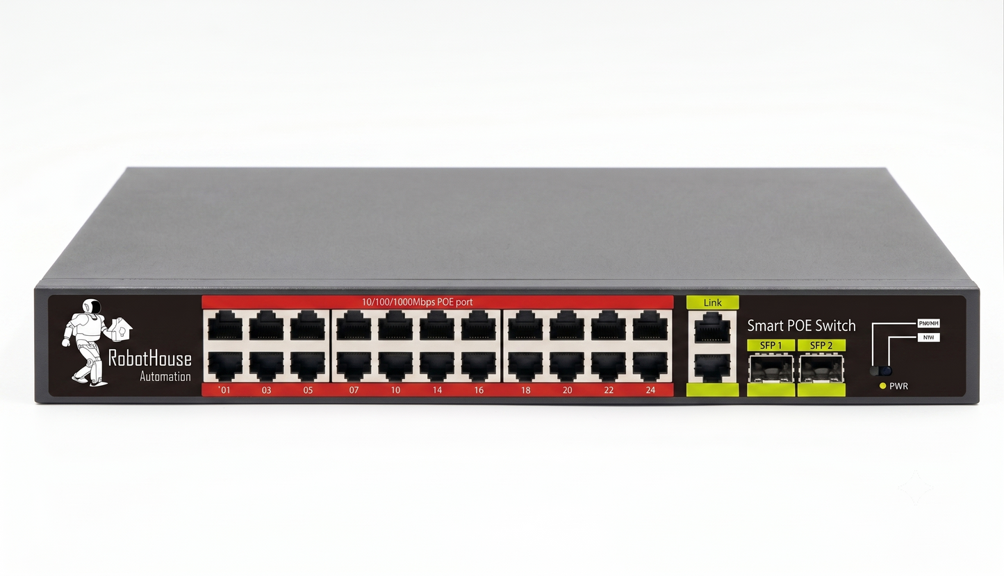 SMART GIGABIT POE SWITCH - 24 POE PORTS, 2 UPLINK PORTS & 2 SFP PORTS