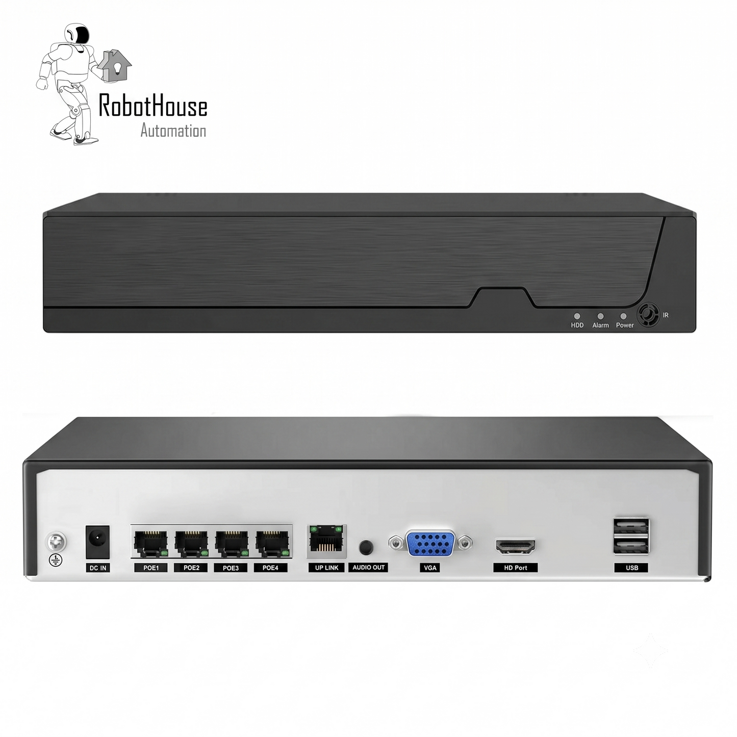 4-CHANNEL POE NETWORK VIDEO RECORDER (NVR) - HDD not included