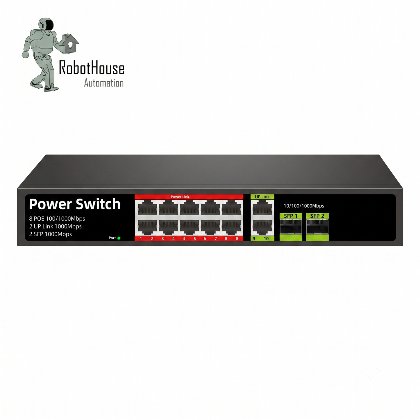 SMART GIGABIT POE SWITCH - 8 POE PORTS, 2 UPLINK PORTS & 2 SFP PORTS