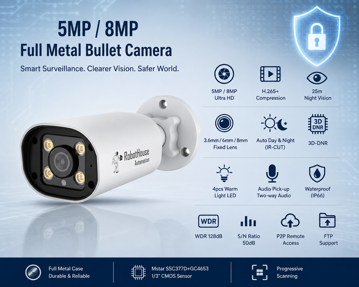 COLORFUL IP CAMERA | Full metal case Camera | 8MP