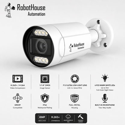 BLACK LIGHT COLORFUL IP CAMERA 8MP