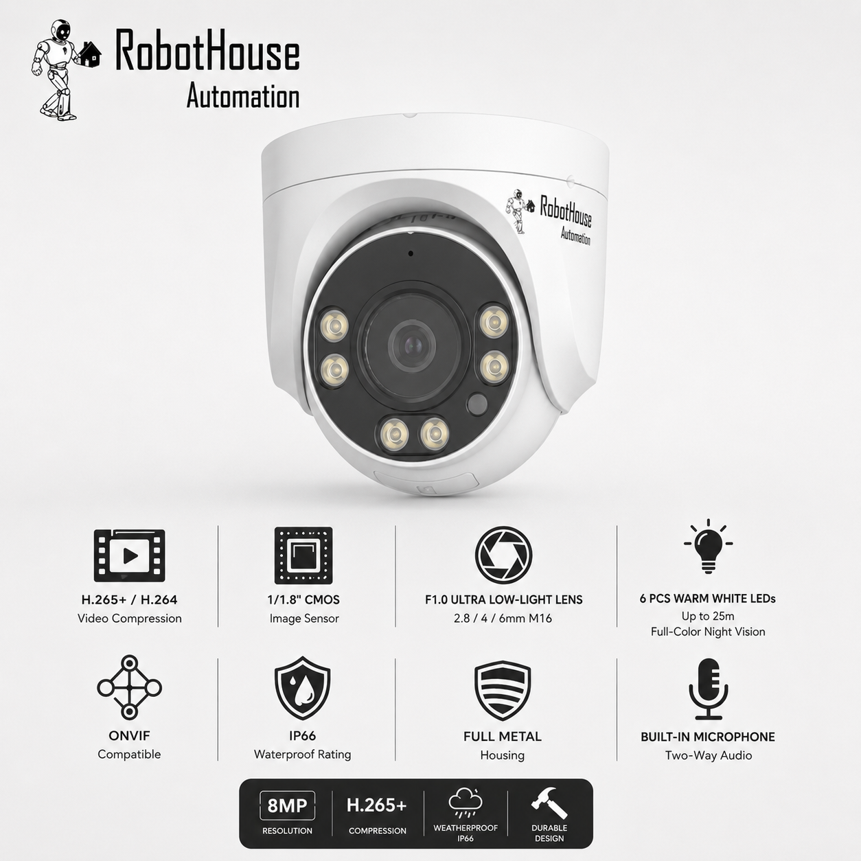 BLACK LIGHT COLORFUL IP CAMERA 8MP