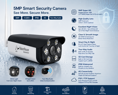 4G IR AND WHITE LED COLORFUL IP CAMERA | 5 MP | Plastic and metal case Camera