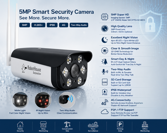 4G IR AND WHITE LED COLORFUL IP CAMERA | 5 MP | Plastic and metal case Camera