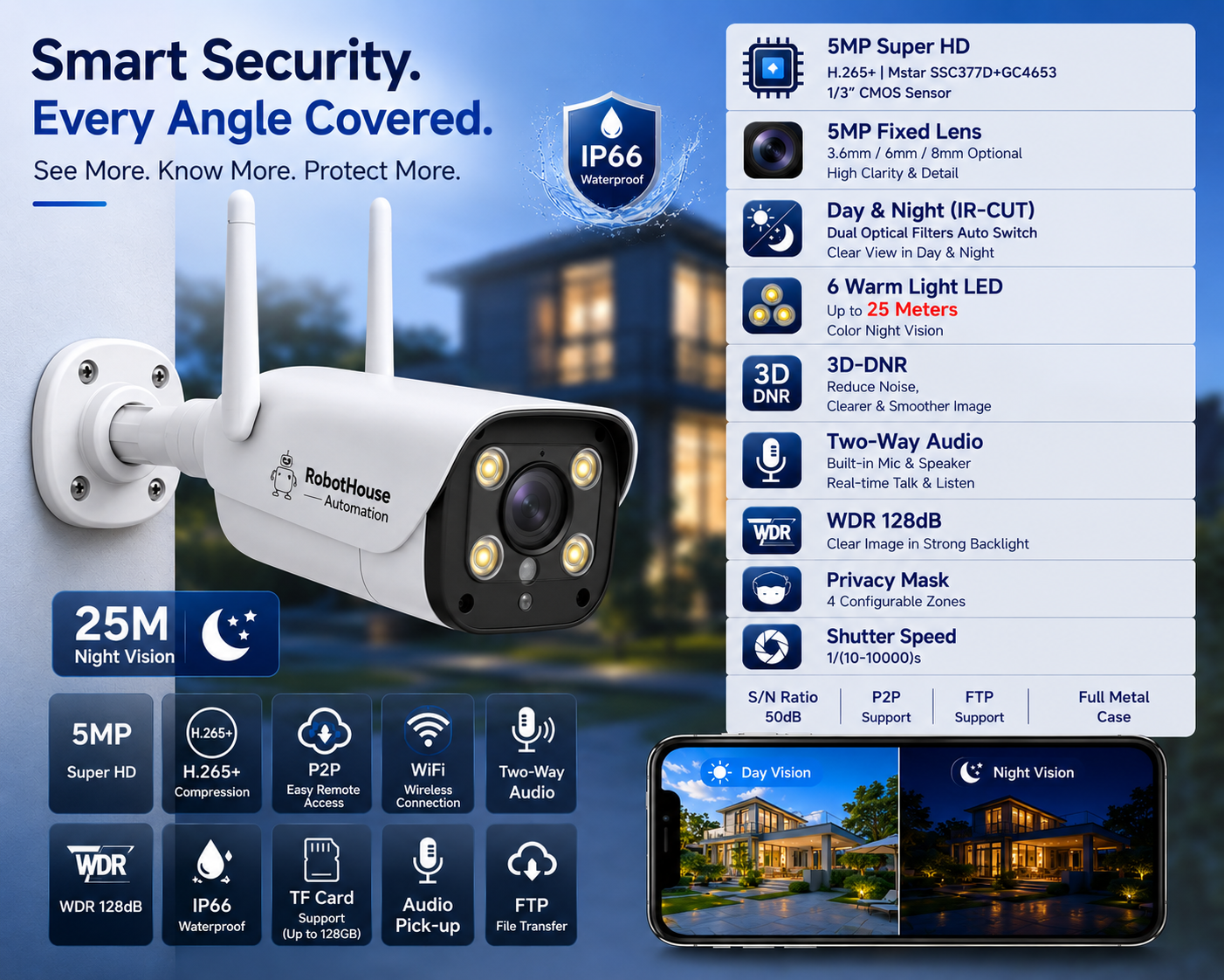 COLORFUL IP CAMERA | 5MP | Full metal case