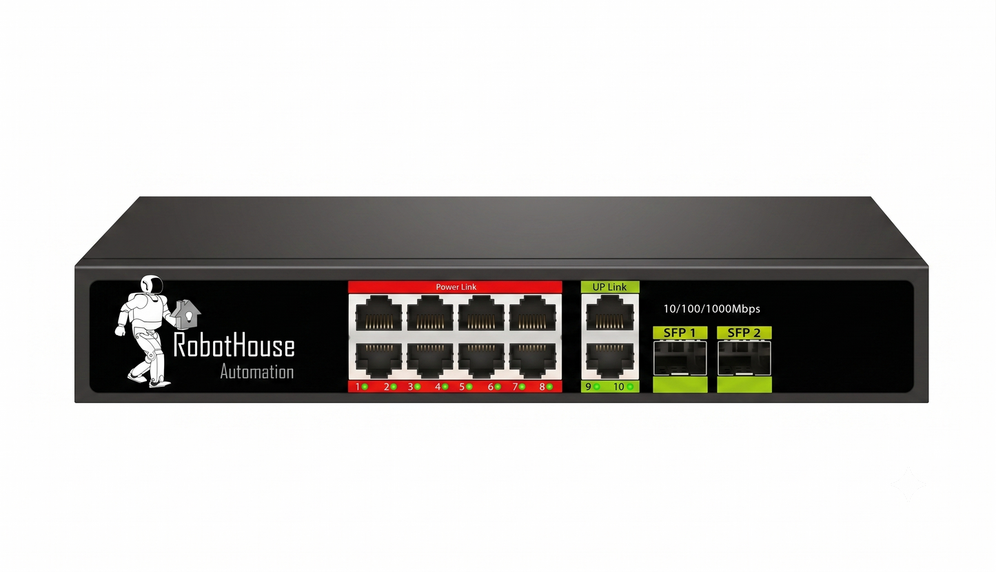 SMART GIGABIT POE SWITCH - 8 POE PORTS, 2 UPLINK PORTS & 2 SFP PORTS