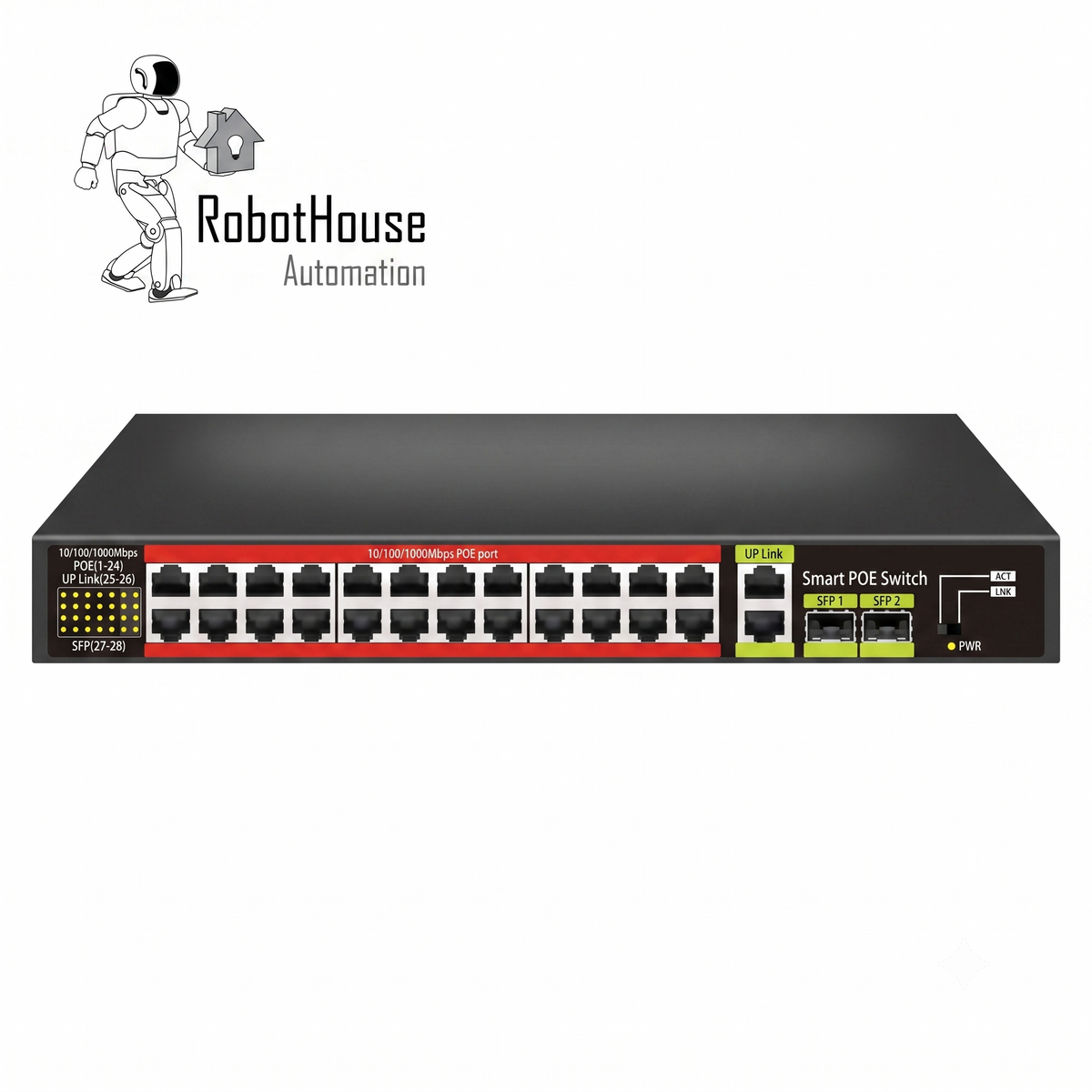 SMART GIGABIT POE SWITCH - 24 POE PORTS, 2 UPLINK PORTS & 2 SFP PORTS