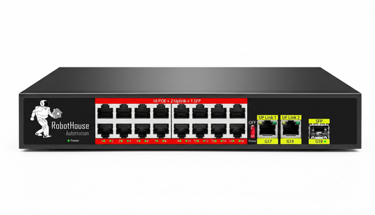 SMART 100MBPS POE SWITCH - 16 POE PORTS, 2 UPLINK PORTS & 1 SFP PORT