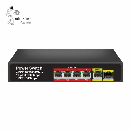 SMART GIGABIT POE SWITCH - 4 POE PORTS, 1 UPLINK PORT & 1 SFP PORT