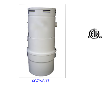 Central Vacuum Cleaner (White), Ametek Motor,120V, 2.2m Cord