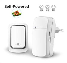 Kinetic wireless doorbell, EU/US/UK  plug,150m Long, Self-powered,RHA-WD-001