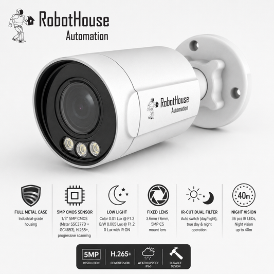 VANDALPROOF AND WATERPROOF IP CAMERA | BULLET | 5MP